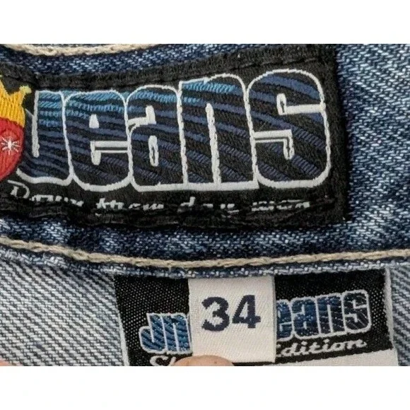 Vintage 90s Y2K JNCO Classic Pipes Jeans Denim Shorts Sz 34 Made in USA